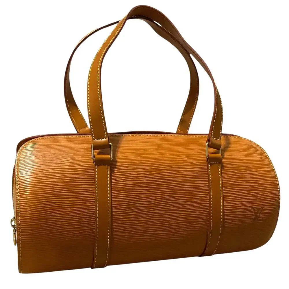 Louis Vuitton Epi Leather Soufflot Bag Cipango Golden Brown Barrel Bag Vintage